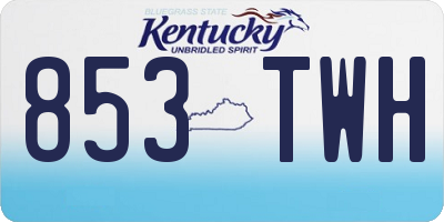 KY license plate 853TWH