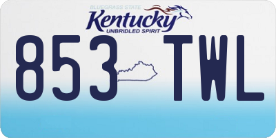 KY license plate 853TWL