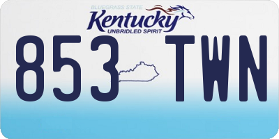 KY license plate 853TWN