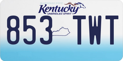 KY license plate 853TWT