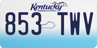 KY license plate 853TWV