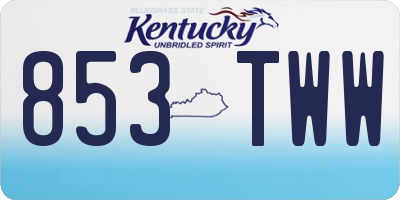 KY license plate 853TWW