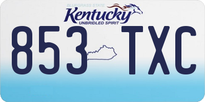 KY license plate 853TXC