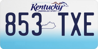 KY license plate 853TXE