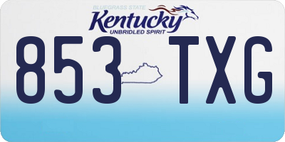 KY license plate 853TXG