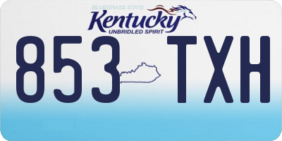 KY license plate 853TXH