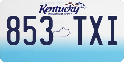 KY license plate 853TXI