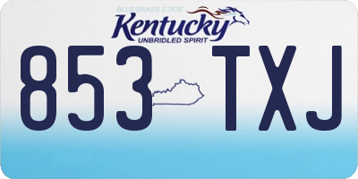 KY license plate 853TXJ