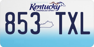 KY license plate 853TXL