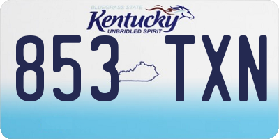 KY license plate 853TXN