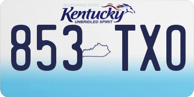 KY license plate 853TXO