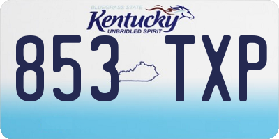 KY license plate 853TXP