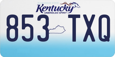 KY license plate 853TXQ