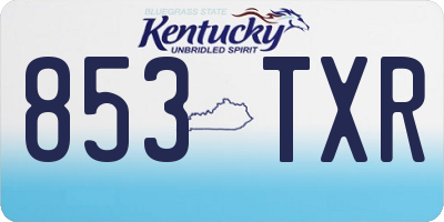 KY license plate 853TXR