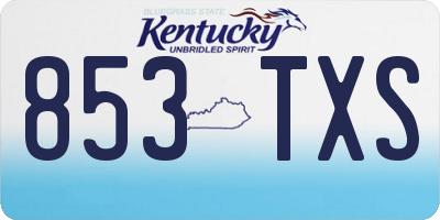 KY license plate 853TXS