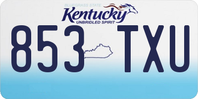KY license plate 853TXU