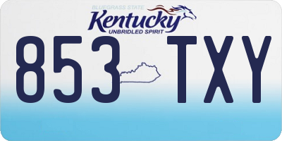 KY license plate 853TXY