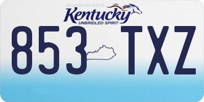 KY license plate 853TXZ