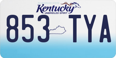KY license plate 853TYA