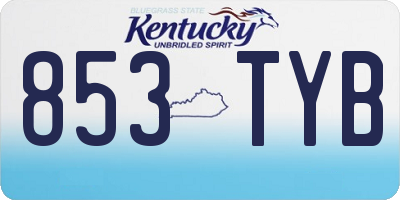 KY license plate 853TYB