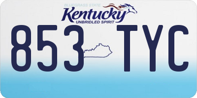 KY license plate 853TYC