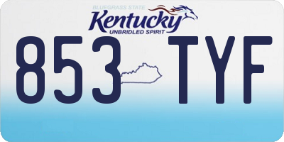 KY license plate 853TYF