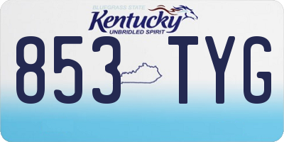 KY license plate 853TYG