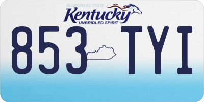 KY license plate 853TYI