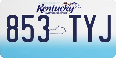 KY license plate 853TYJ