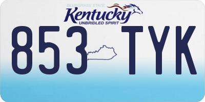 KY license plate 853TYK