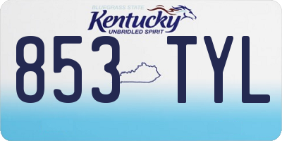 KY license plate 853TYL