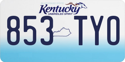 KY license plate 853TYO