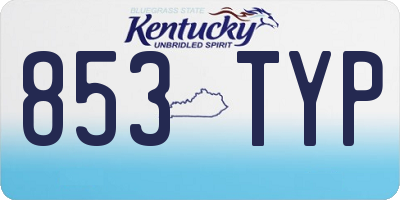 KY license plate 853TYP