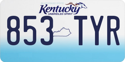 KY license plate 853TYR