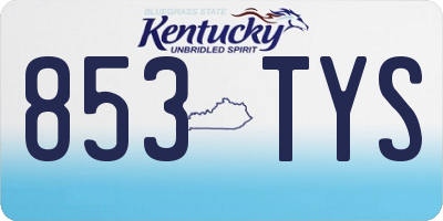 KY license plate 853TYS