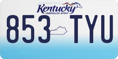 KY license plate 853TYU