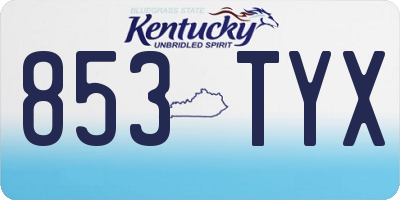 KY license plate 853TYX