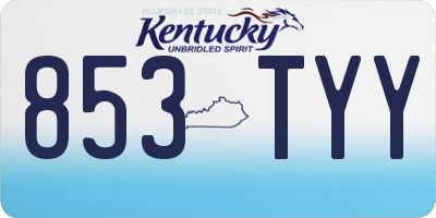 KY license plate 853TYY