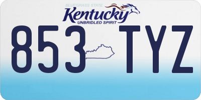 KY license plate 853TYZ