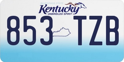 KY license plate 853TZB