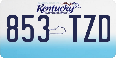 KY license plate 853TZD