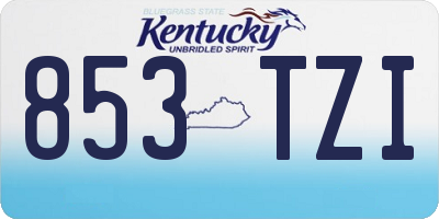 KY license plate 853TZI