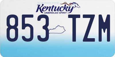 KY license plate 853TZM