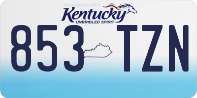 KY license plate 853TZN