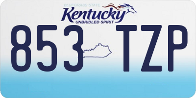 KY license plate 853TZP