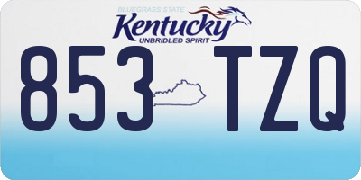 KY license plate 853TZQ