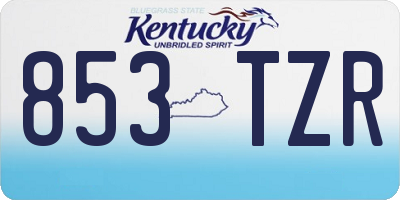 KY license plate 853TZR