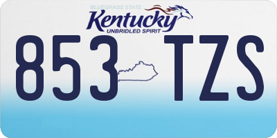 KY license plate 853TZS