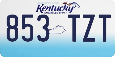 KY license plate 853TZT
