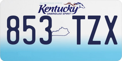 KY license plate 853TZX